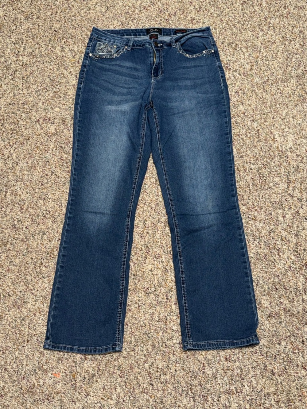Women's size 14 earl jeans Dark Blue Boot Cut Jeans design pocket slim boot